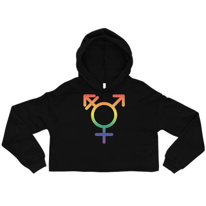 Transgender Symbol - Rainbow Pride Crop Hoodie