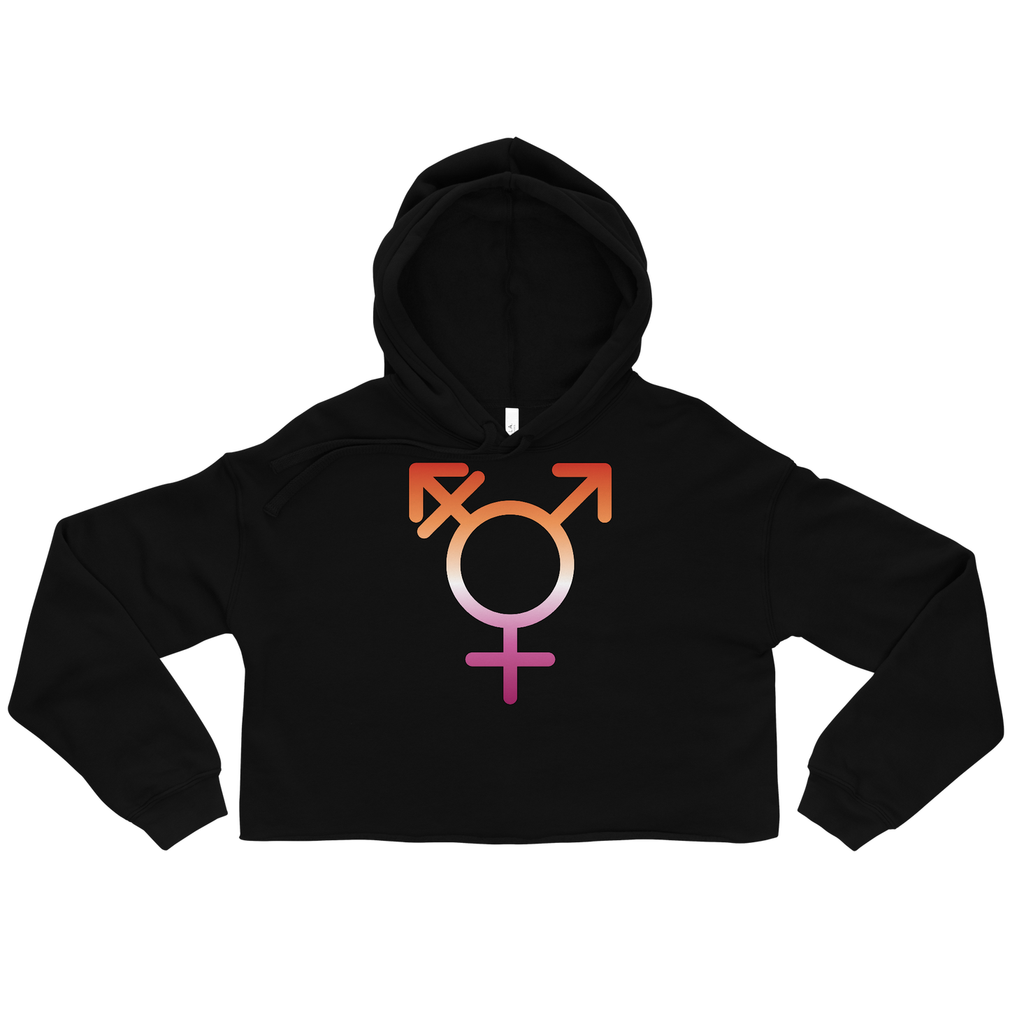 Transgender Symbol - Lesbian Pride Crop Hoodie