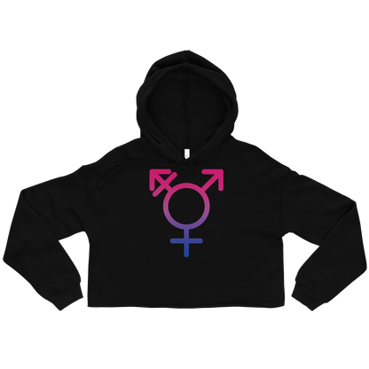 Transgender Symbol - Bisexual Pride Crop Hoodie