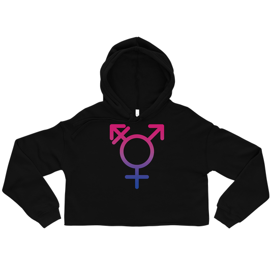 Transgender Symbol - Bisexual Pride Crop Hoodie