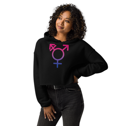 Transgender Symbol - Bisexual Pride Crop Hoodie