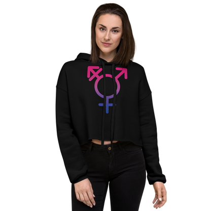 Transgender Symbol - Bisexual Pride Crop Hoodie