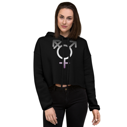 Transgender Symbol - Asexual/Demisexual Pride Crop Hoodie