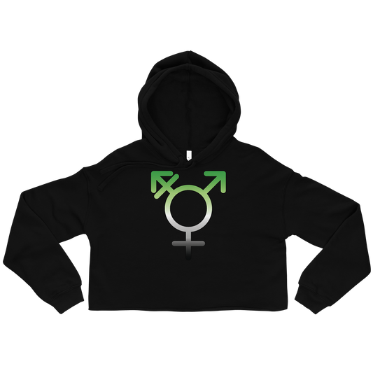 Transgender Symbol - Aromantic Pride Crop Hoodie