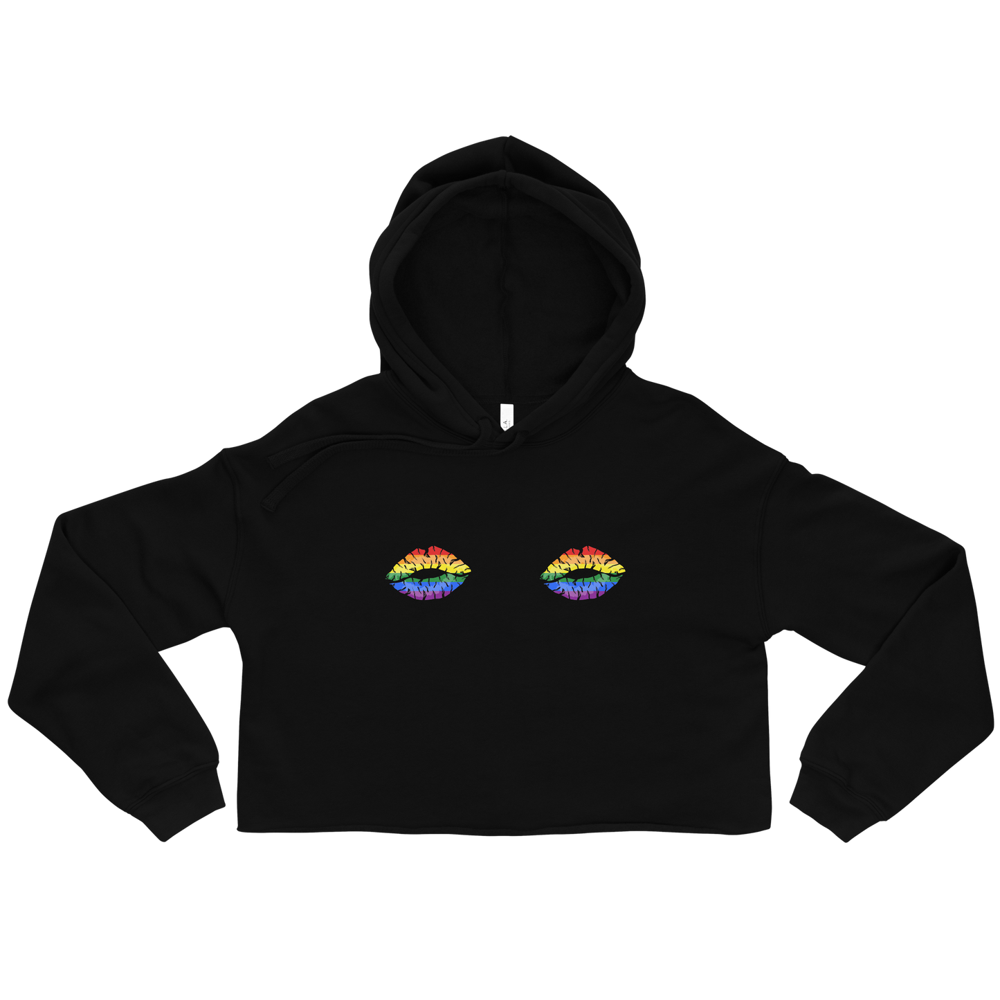 Rainbow Boob Kisses Crop Hoodie