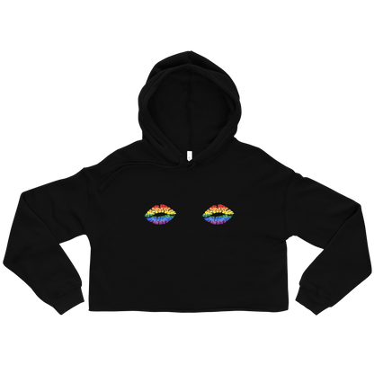 Rainbow Boob Kisses Crop Hoodie