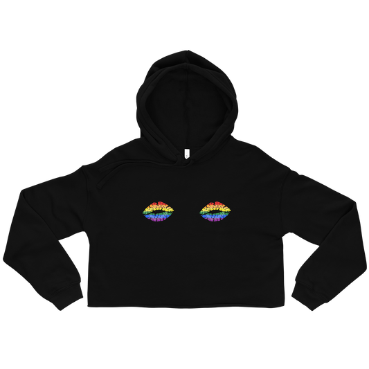 Rainbow Boob Kisses Crop Hoodie