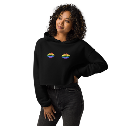 Rainbow Boob Kisses Crop Hoodie