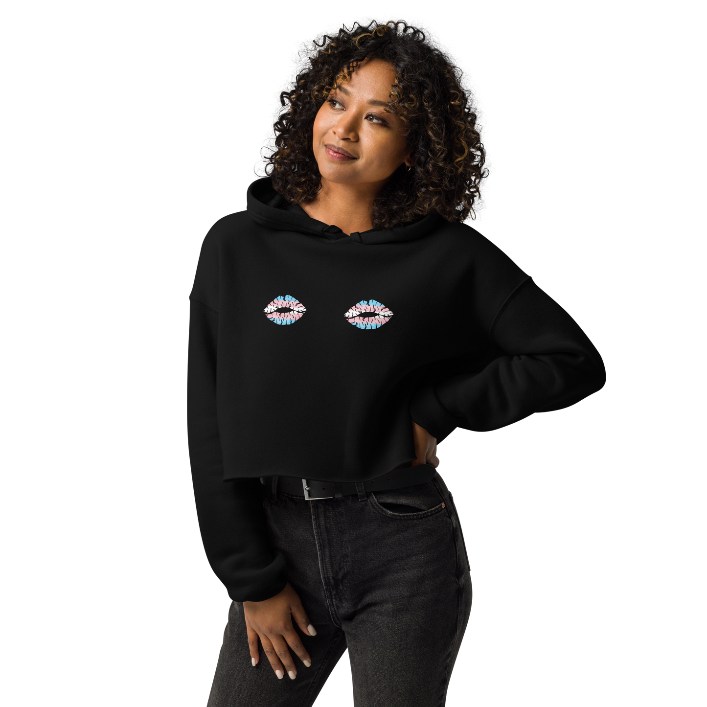 Trans Boob Kisses Crop Hoodie