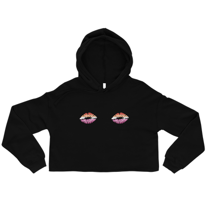 Lesbian Boob Kisses Crop Hoodie