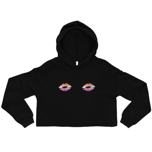 Lesbian Boob Kisses Crop Hoodie