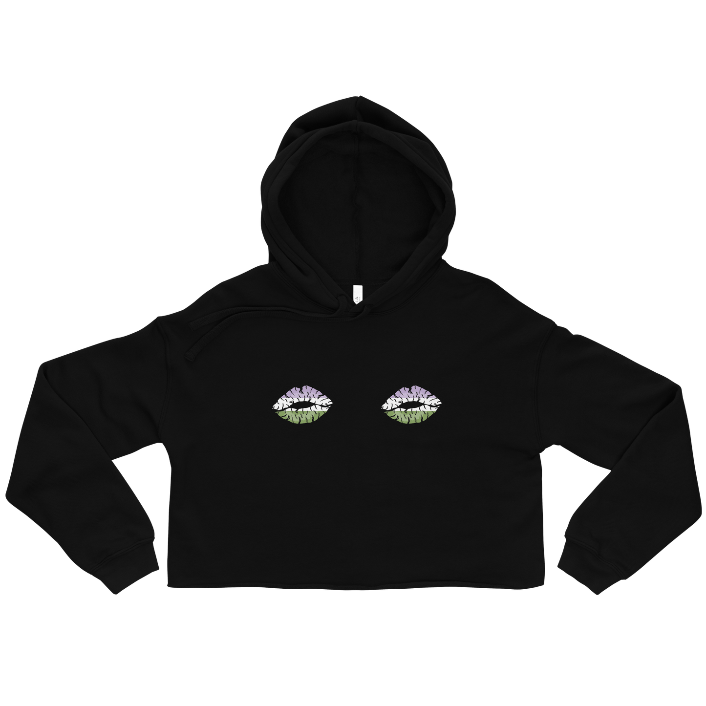 Genderqueer Boob Kisses Crop Hoodie