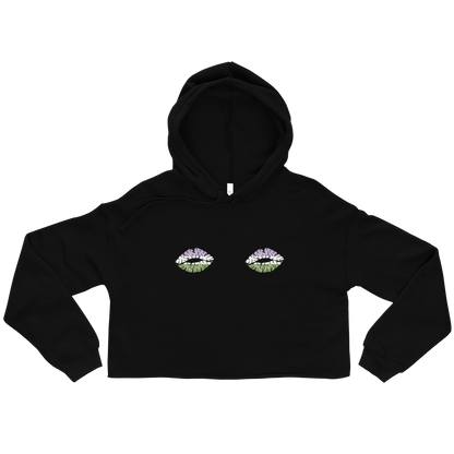 Genderqueer Boob Kisses Crop Hoodie