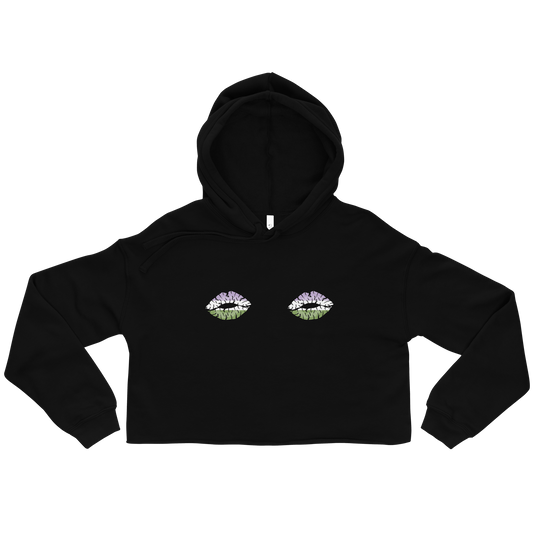 Genderqueer Boob Kisses Crop Hoodie