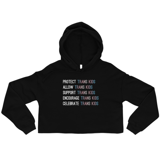 Support Trans Kids Crop Hoodie