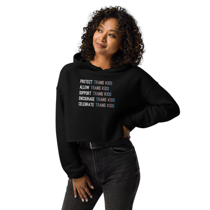 Support Trans Kids Crop Hoodie