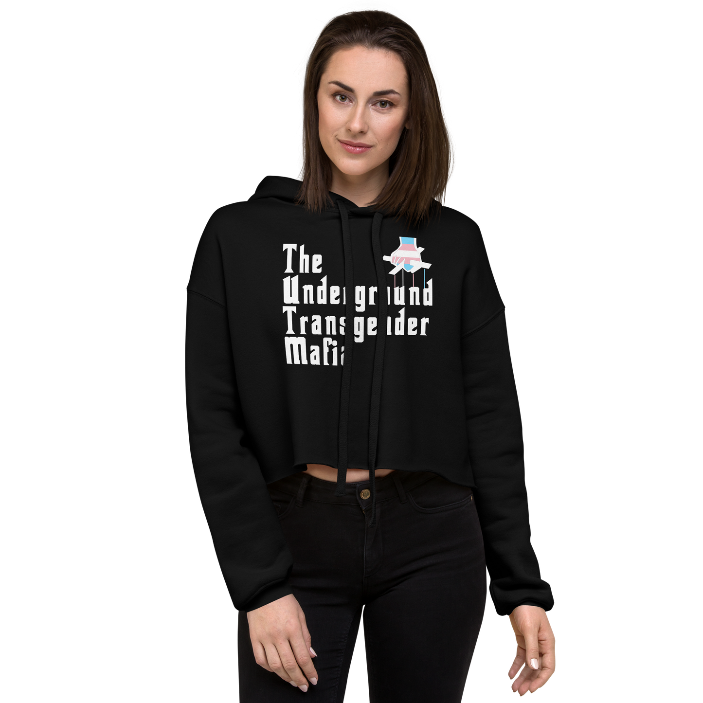 Underground Transgender Mafia Crop Hoodie