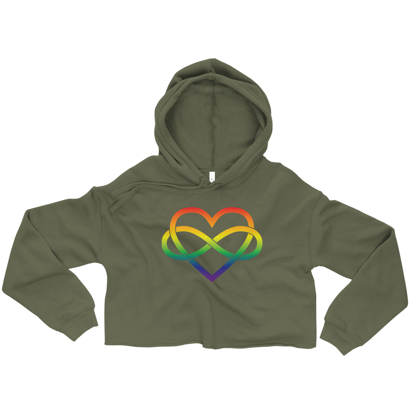 Polyamory Infinity Heart - Rainbow Crop Hoodie