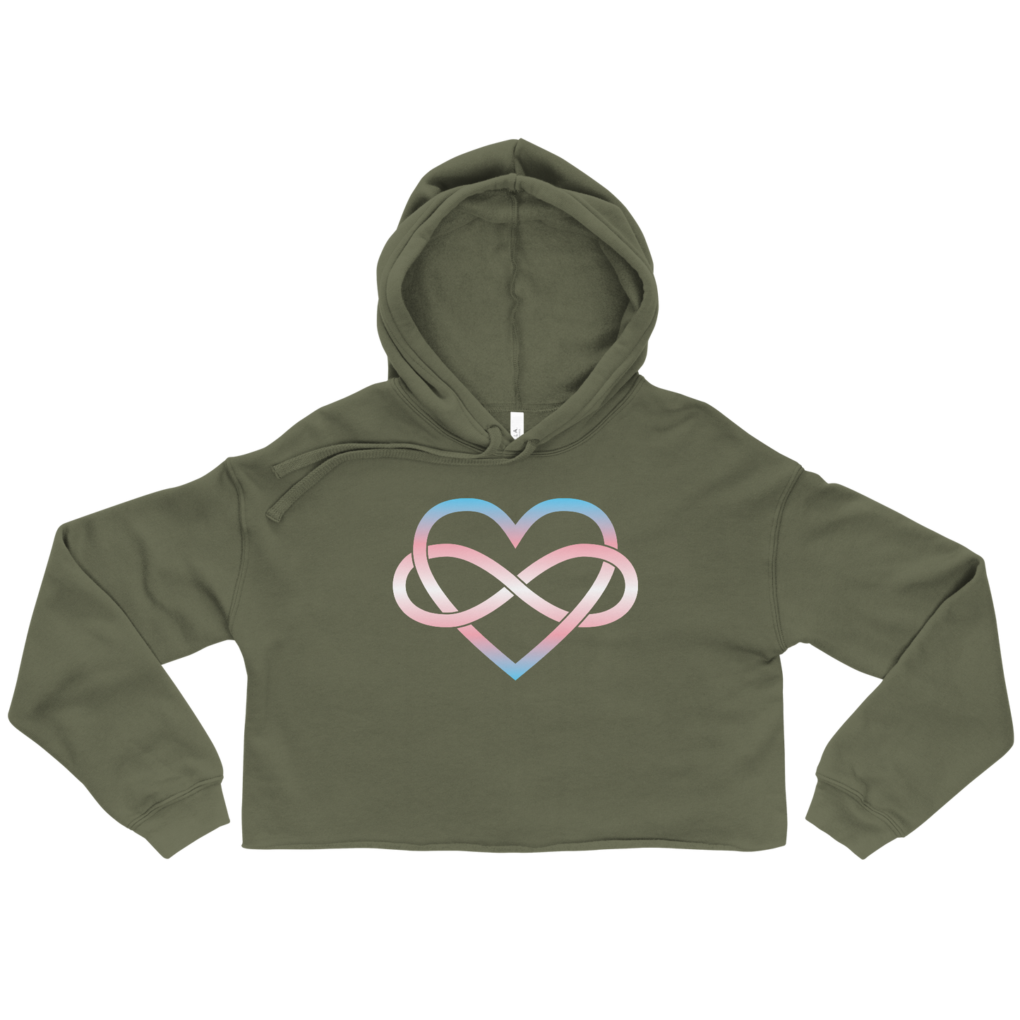 Polyamory Infinity Heart - Trans Crop Hoodie