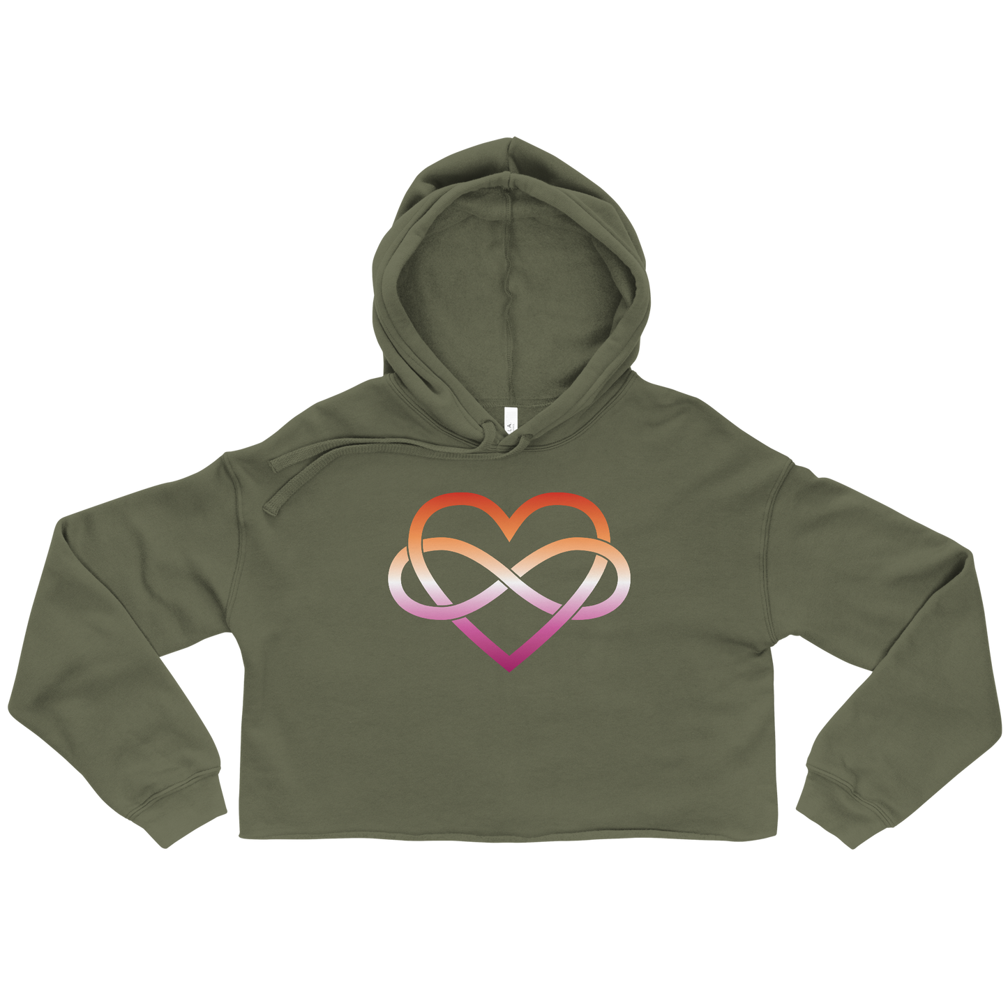 Polyamory Infinity Heart - Lesbian Crop Hoodie