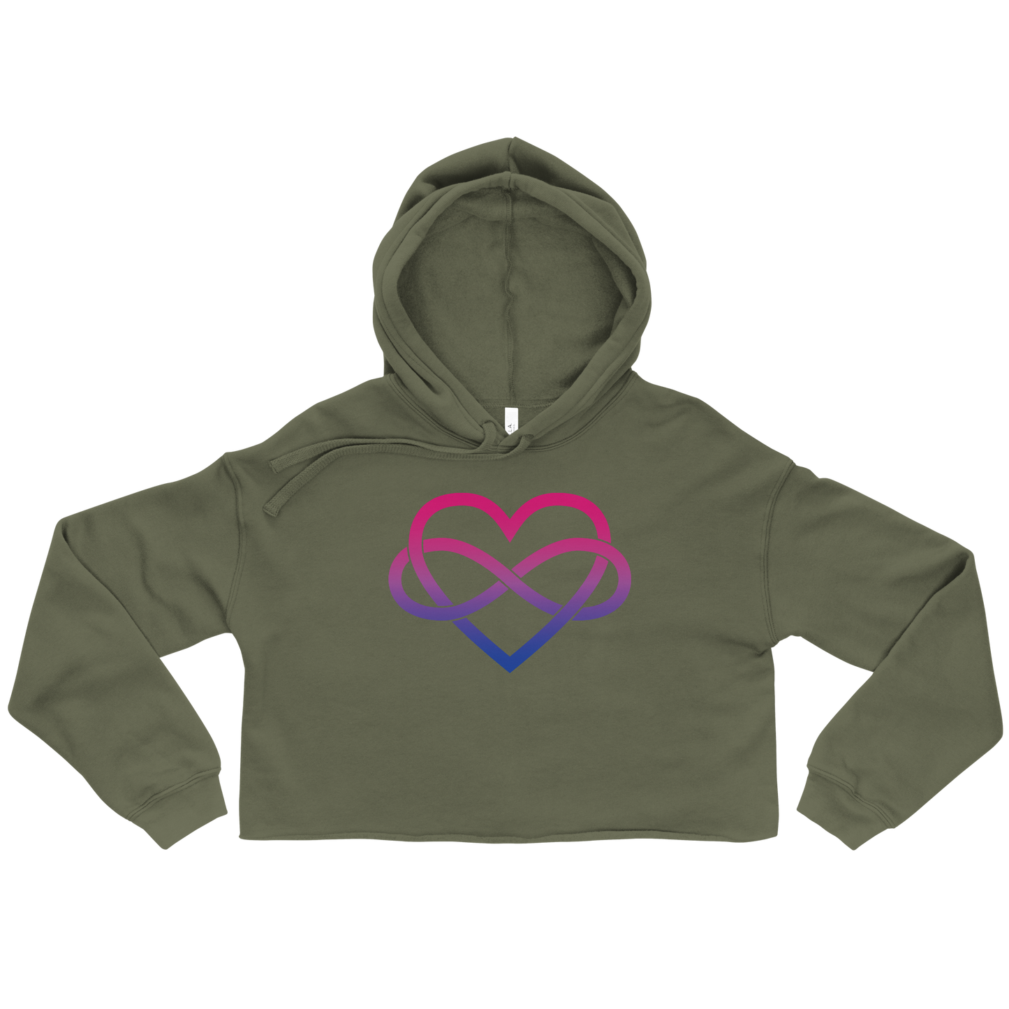 Polyamory Infinity Heart - Bisexual Crop Hoodie