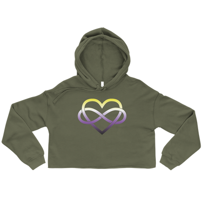 Polyamory Infinity Heart - Non-binary Crop Hoodie