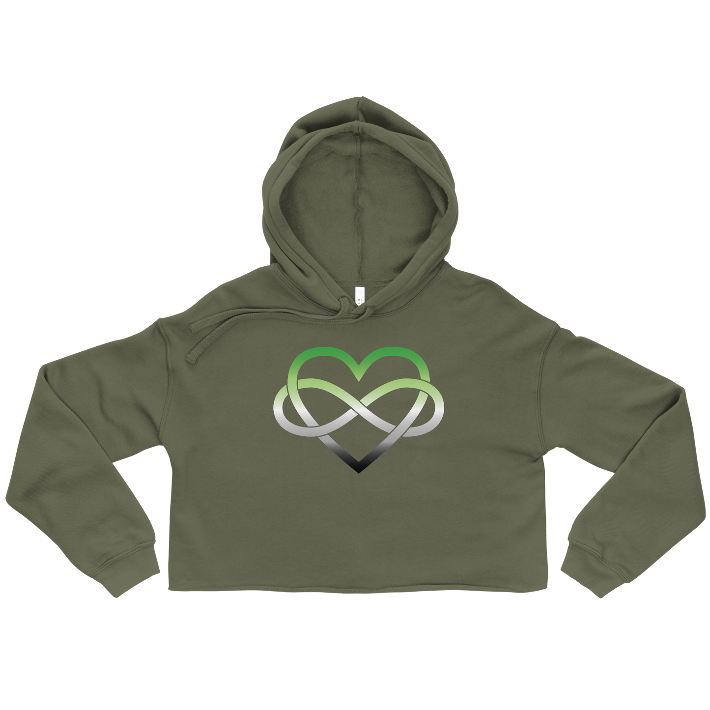 Polyamory Infinity Heart - Aromantic Crop Hoodie