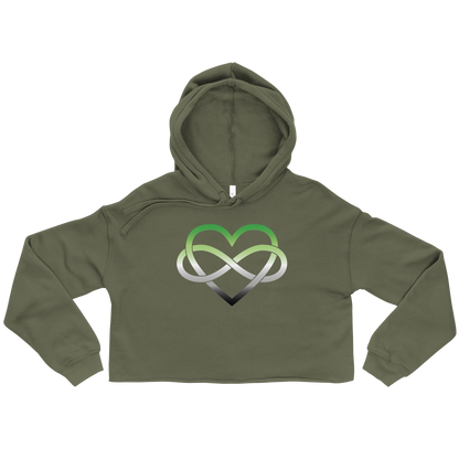 Polyamory Infinity Heart - Aromantic Crop Hoodie