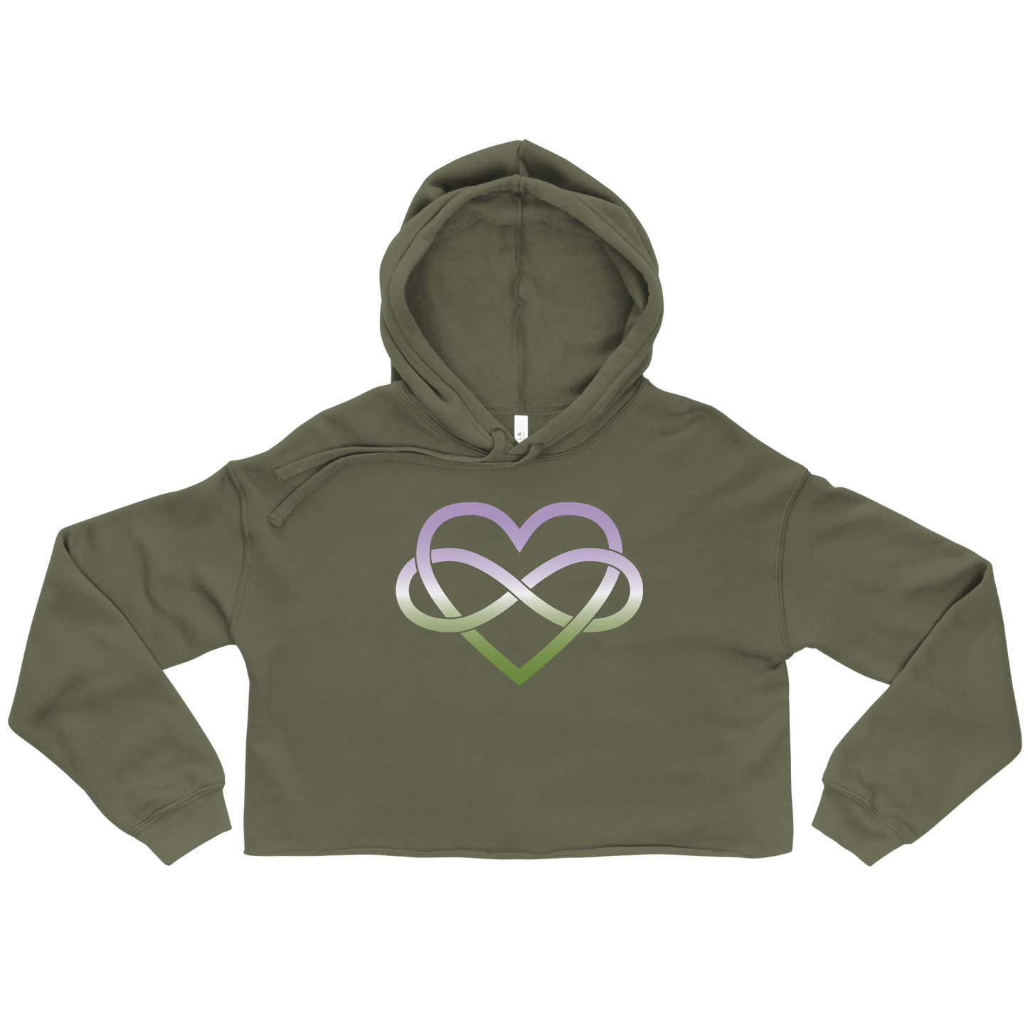 Polyamory Infinity Heart - Genderqueer Crop Hoodie