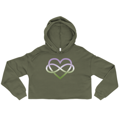 Polyamory Infinity Heart - Genderqueer Crop Hoodie