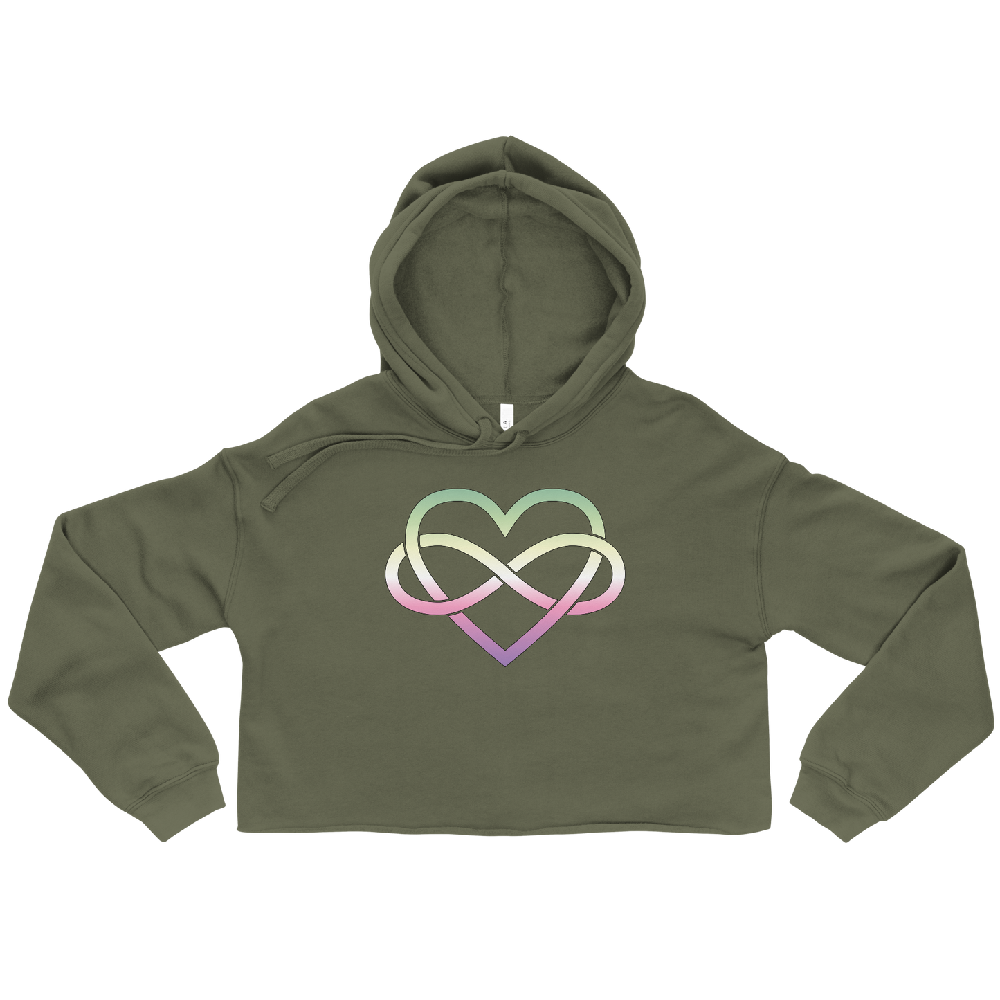 Polyamory Infinity Heart - Genderfae Crop Hoodie