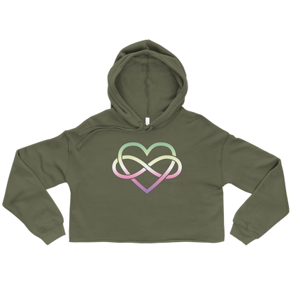 Polyamory Infinity Heart - Genderfae Crop Hoodie