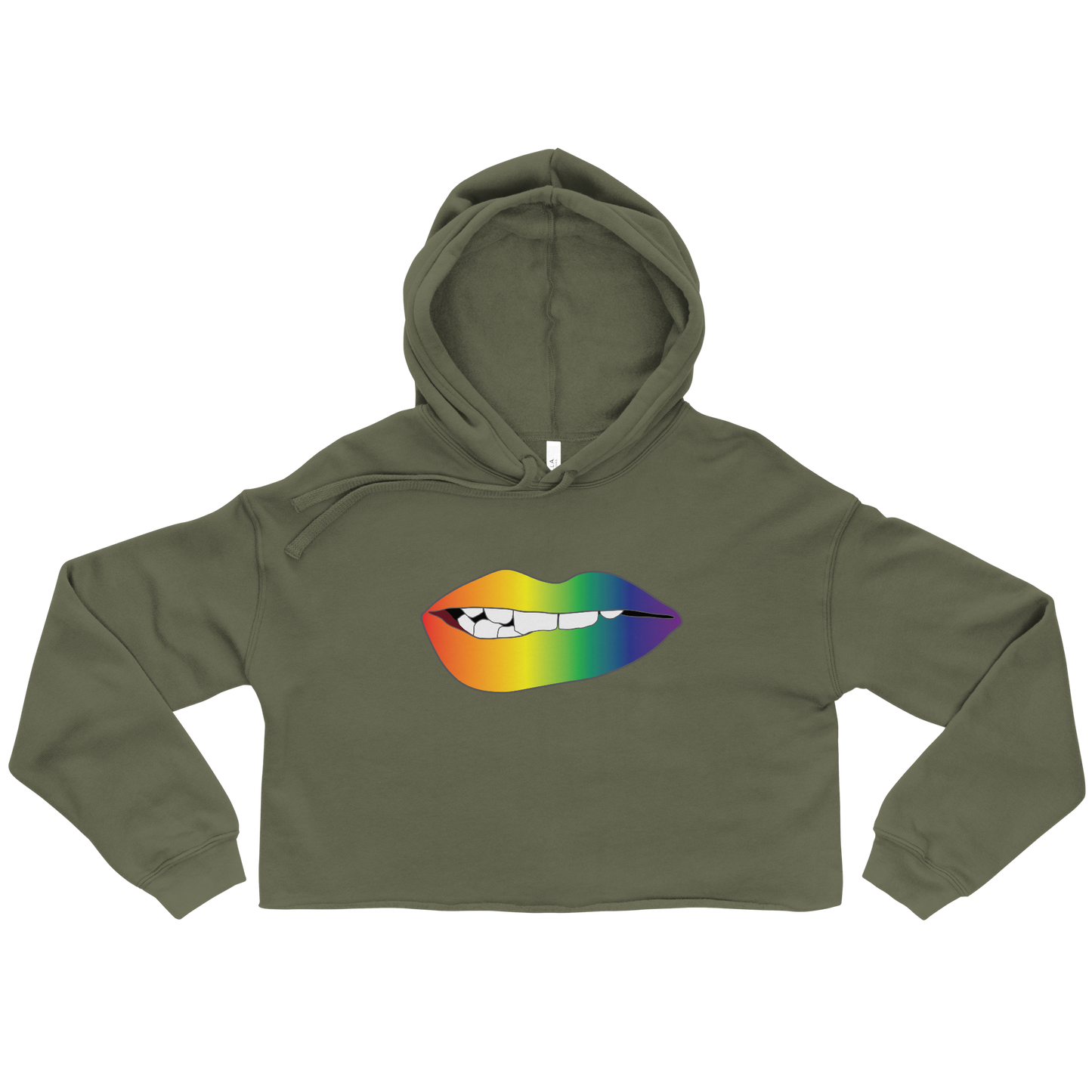 Biting Lips - Rainbow Pride - Gradient Crop Hoodie