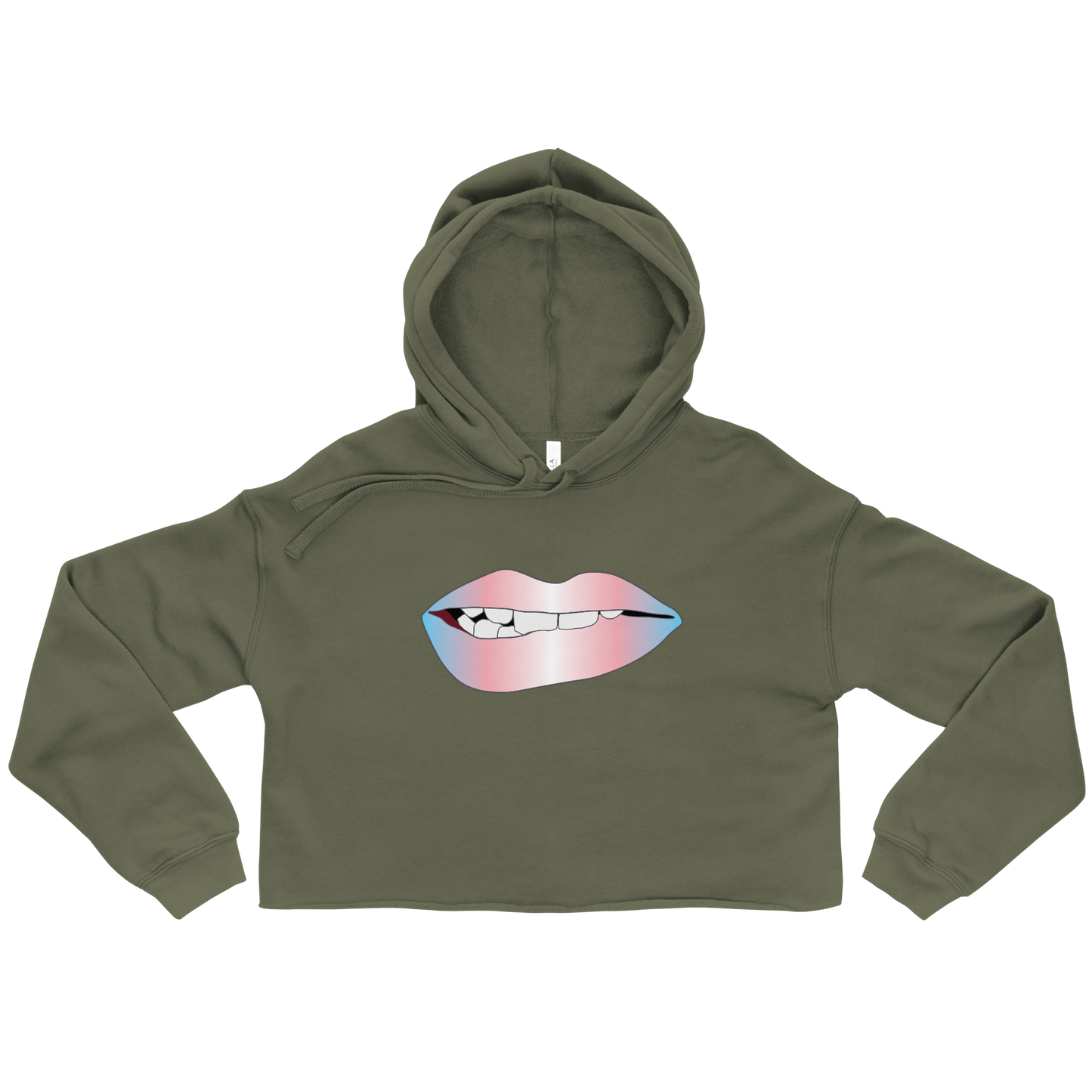 Biting Lips - Transgender Pride - Gradient Crop Hoodie