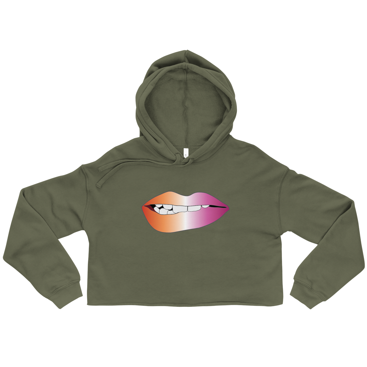 Biting Lips - Lesbian Pride - Gradient Crop Hoodie