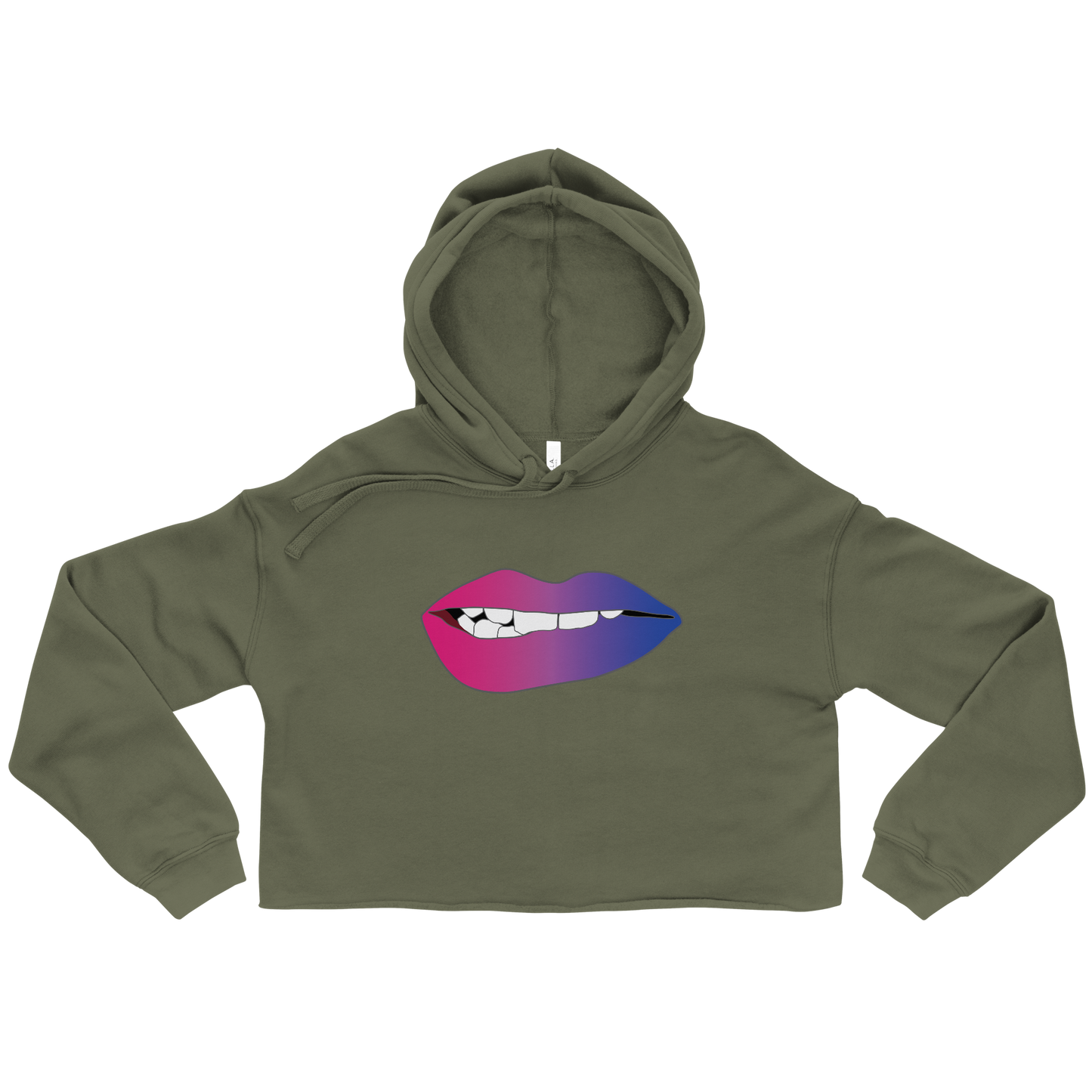 Biting Lips - Bisexual Pride - Gradient Crop Hoodie