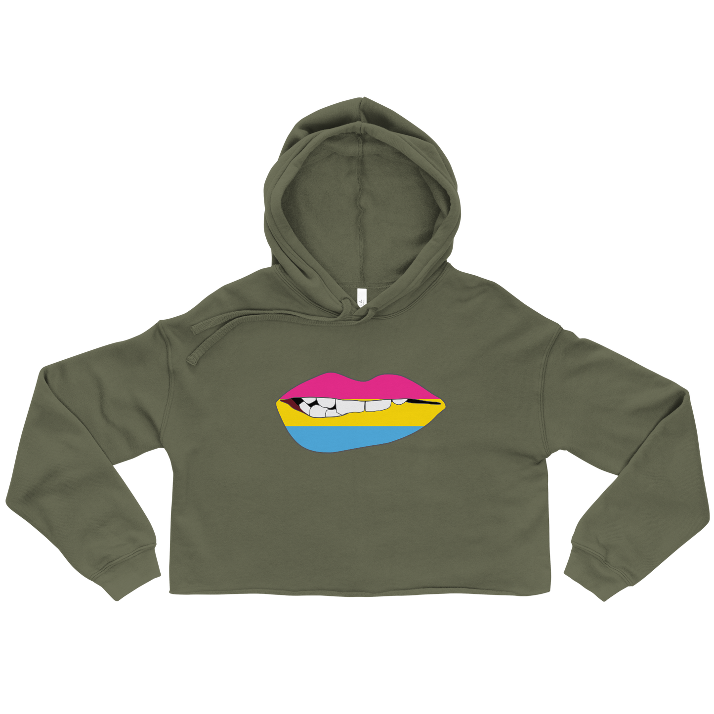 Biting Lips - Pansexual Flag Crop Hoodie