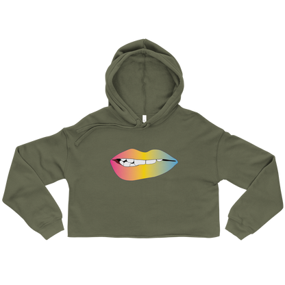 Biting Lips - Pansexual Pride - Gradient Crop Hoodie