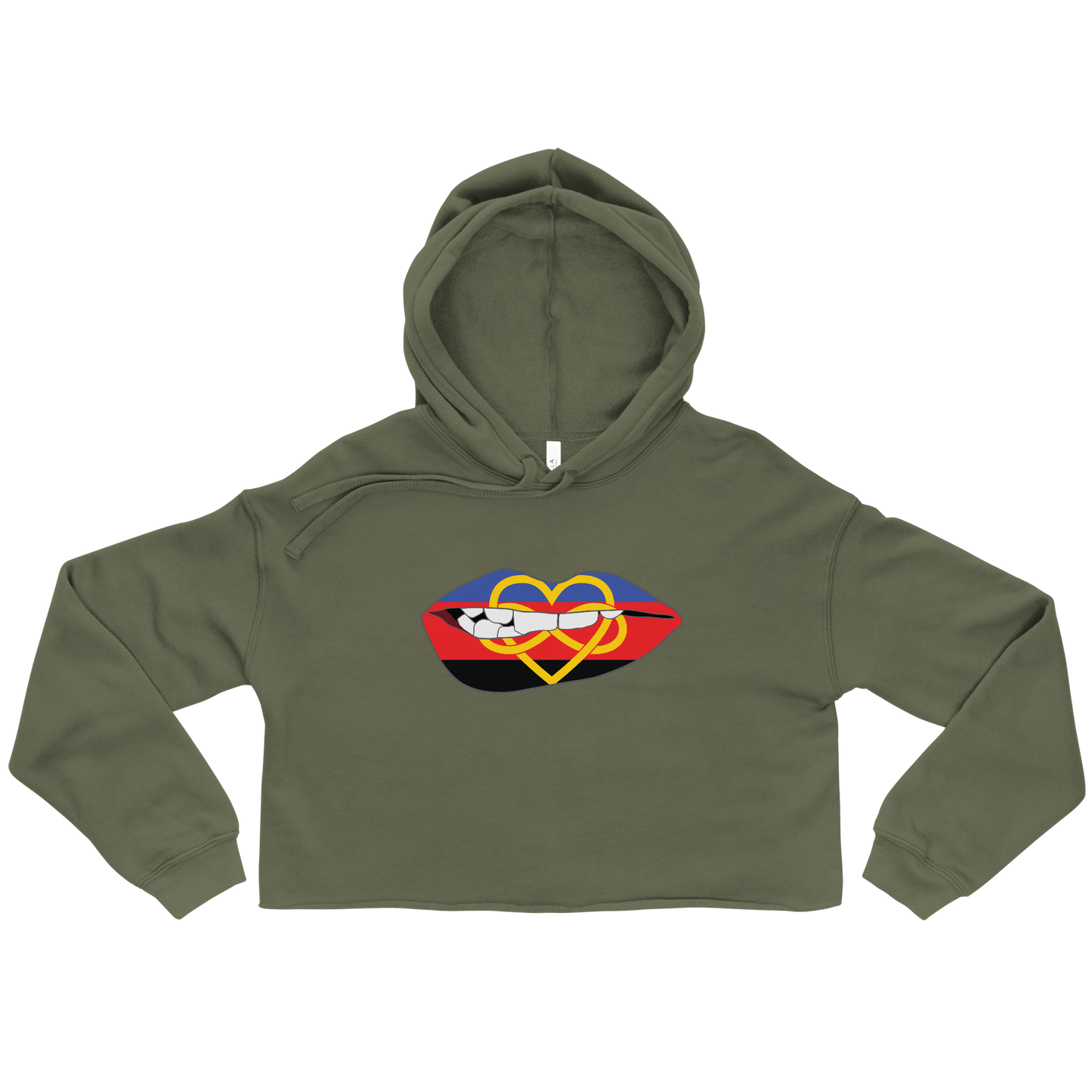 Biting Lips - Polyamory Flag Crop Hoodie