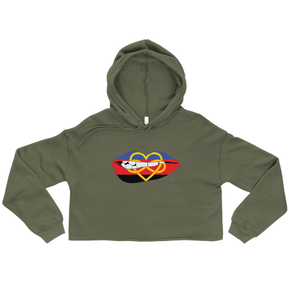 Biting Lips - Polyamory Flag Crop Hoodie