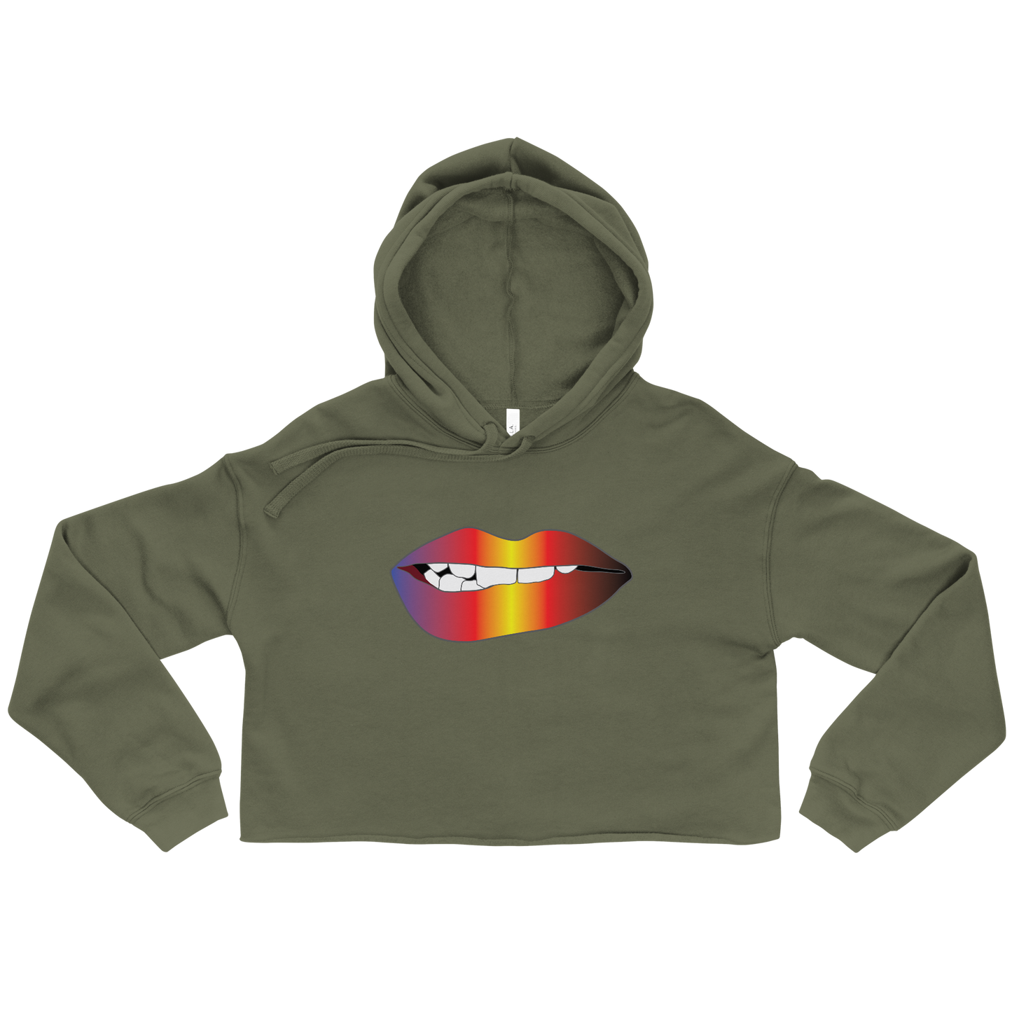 Biting Lips - Polyamory Pride - Gradient Crop Hoodie