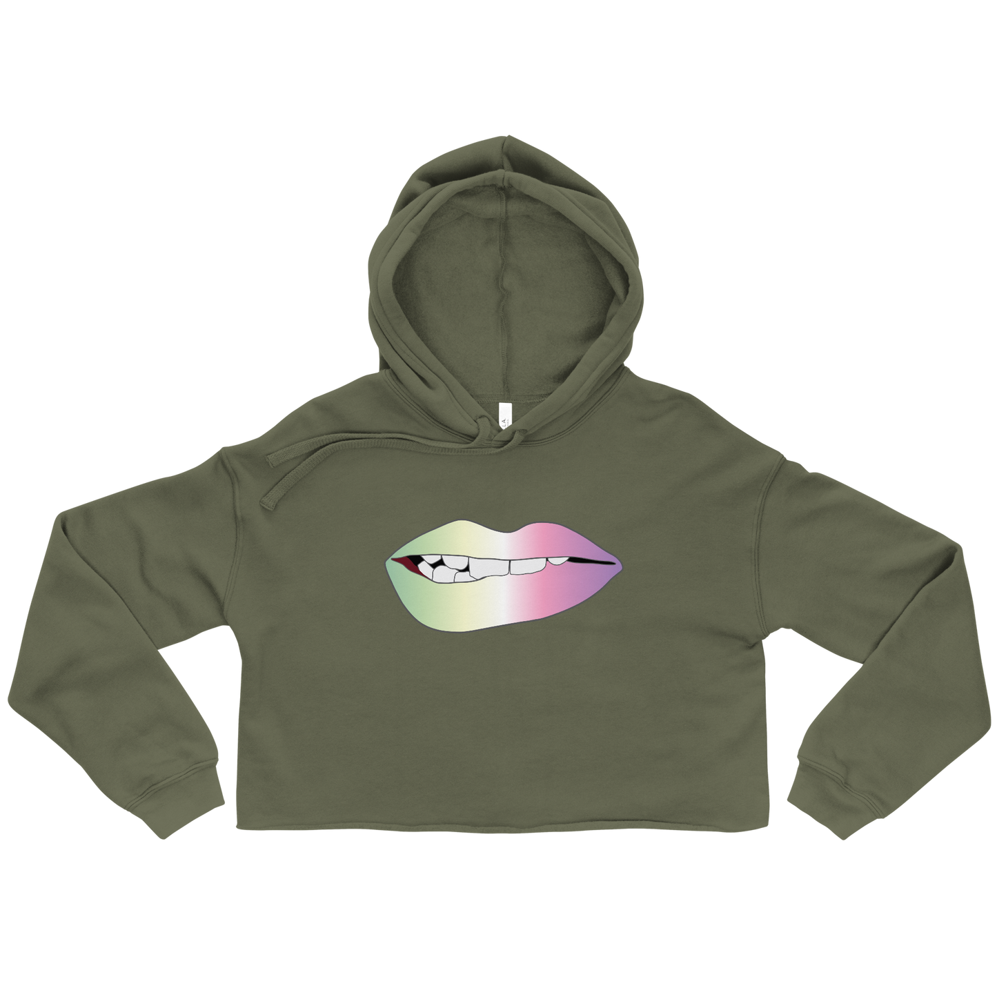 Biting Lips - Genderfae Pride - Gradient Crop Hoodie