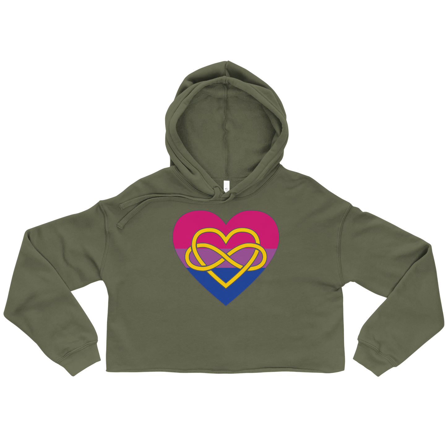 Polyamory Infinity Heart Bisexual Pride Crop Hoodie