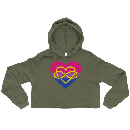 Polyamory Infinity Heart Bisexual Pride Crop Hoodie