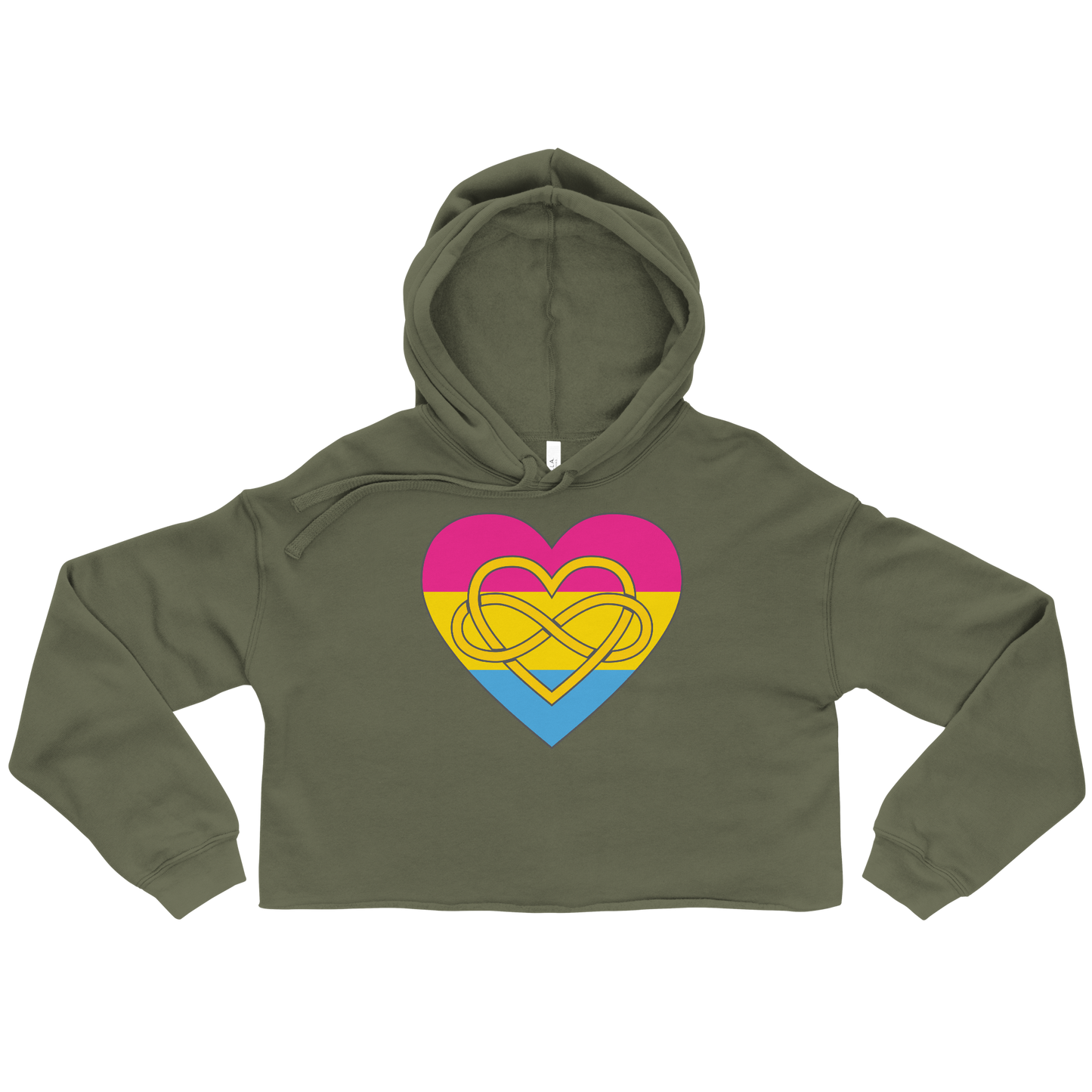 Polyamory Infinity Heart Pansexual Pride Crop Hoodie