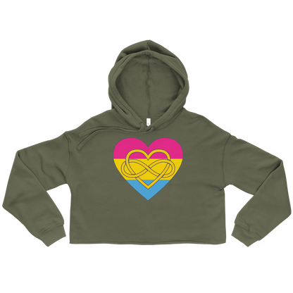 Polyamory Infinity Heart Pansexual Pride Crop Hoodie