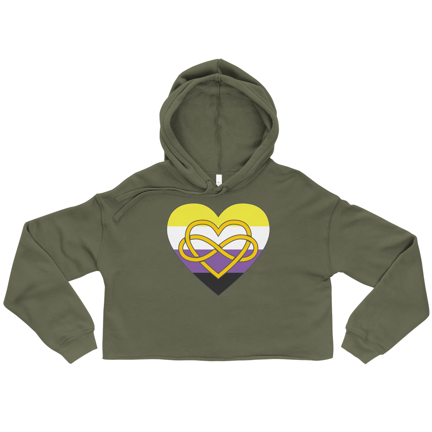 Polyamory Infinity Heart Non-binary Pride Crop Hoodie