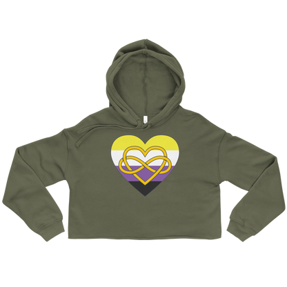 Polyamory Infinity Heart Non-binary Pride Crop Hoodie