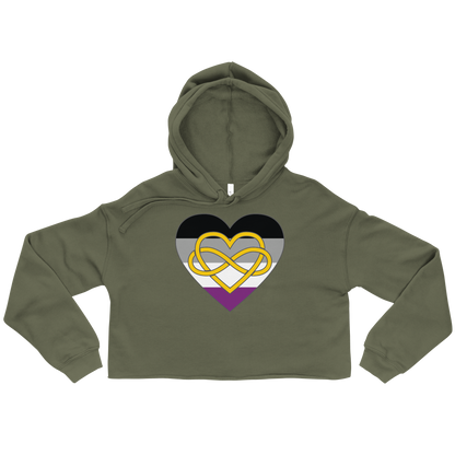 Polyamory Infinity Heart Asexual Pride Crop Hoodie