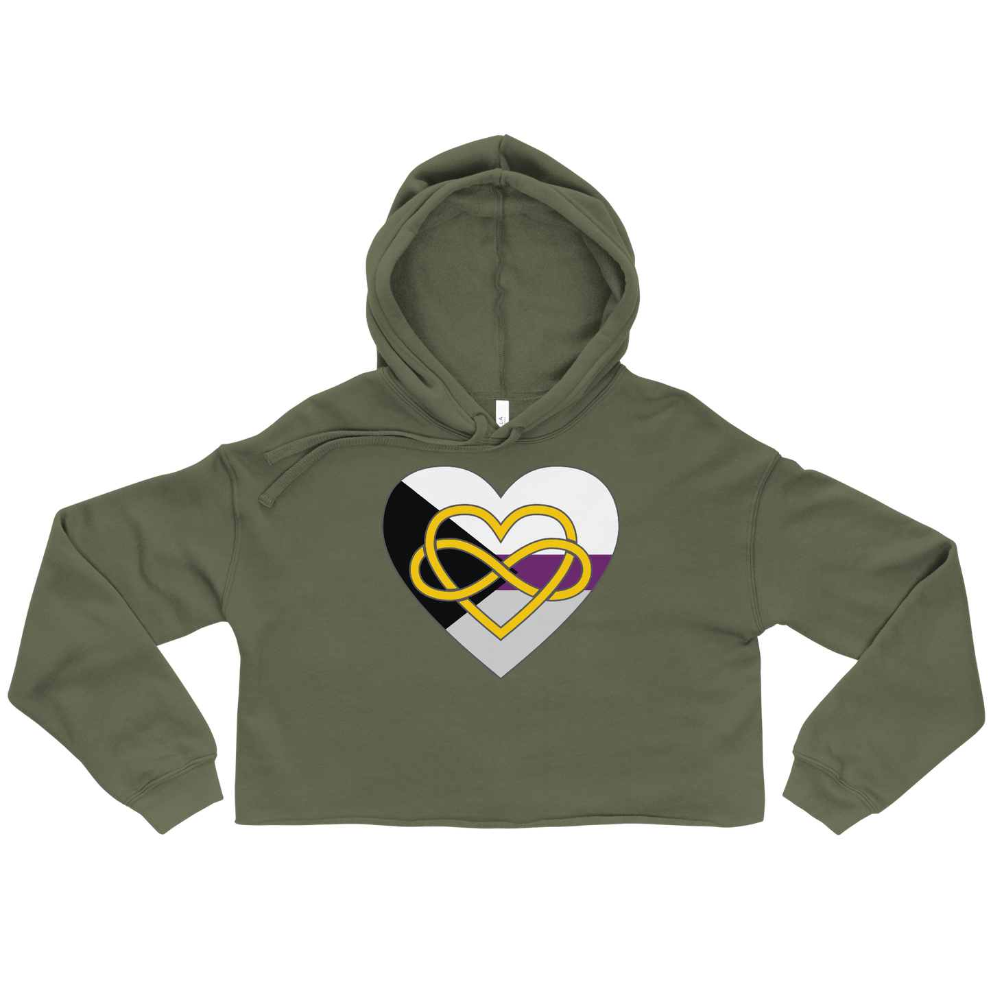 Polyamory Infinity Heart Demisexual Pride Crop Hoodie